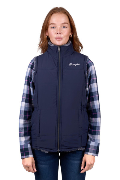 Wrangler Women's Denver Reversible Vest in Navy (X5W2694314)