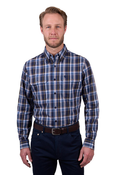 Thomas Cook Men’s Adrian Check Long Sleeve Cotton Shirt – 2 Pocket Workwear (T5W1115032)