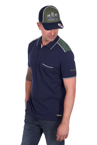Image 1 of Wrangler MENS JARROD 1PKT SHORT SLEEVE POLO