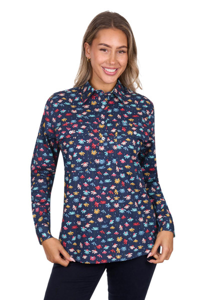 Image 1 of Hard Slog WOMEN'S TORI HALF PLACKET LONG SLEEVE SHIRT