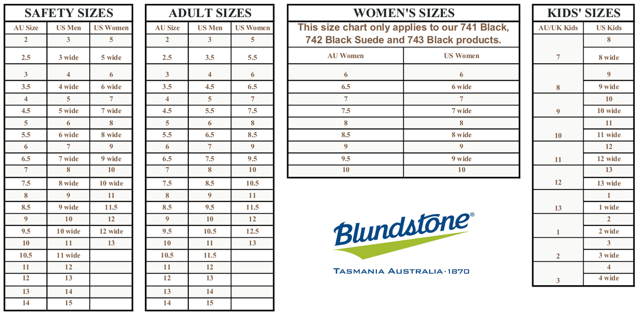 blundstone size conversion