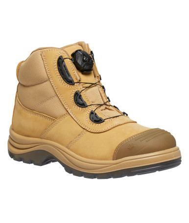 KingGee Tradie Boa Lace System Steel Toe Safety Work Boots in Wheat ...