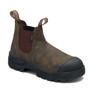 Blundstone 8002 Rotoflex Steel Toe Cap Pull On Safety Work Boots Rustic Brown (8002)