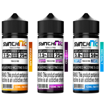 SynthNic Unflavored E-Liquid 120ML (Tobacco-Free)