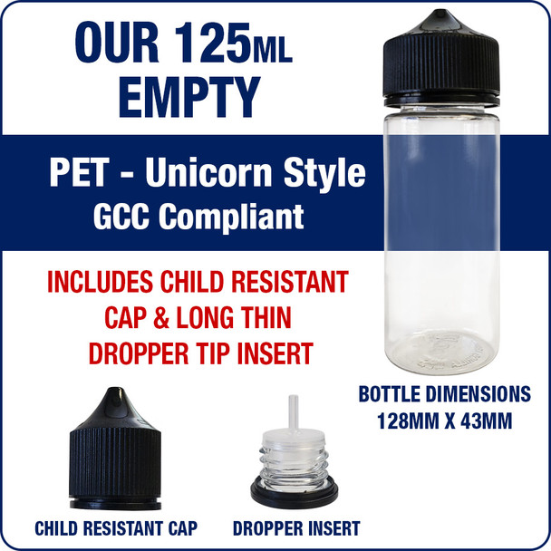 125ml-PET-Unicorn Style-Empty Bottles by ECBlend