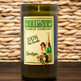 Spritzer Soy Candle in repurposed wine bottle made by Tipsy Candle Company