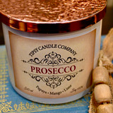 Prosecco 17 ounce soy candle made by Tipsy Candle Company.
