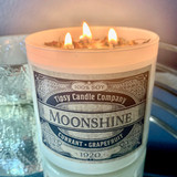 Moonshine 3 wick soy candle.  