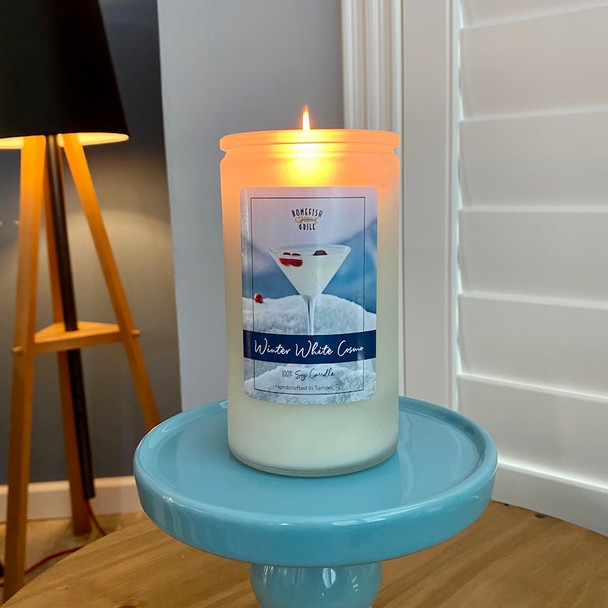 Winter White Cosmo | Soy Wine Bottle Candle