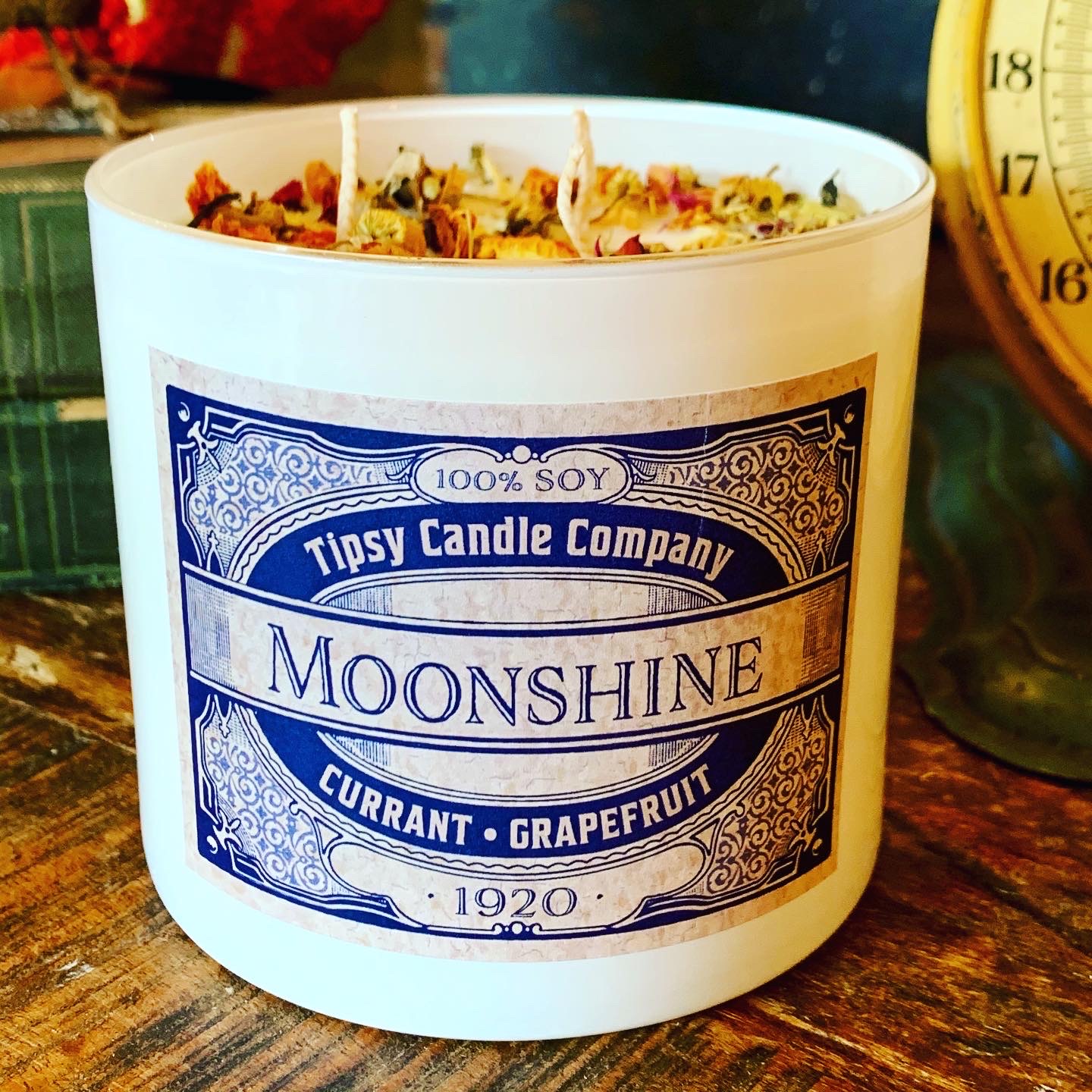 Moonshine 3 wick Soy 17 ounce Candle made by Tipsy Candle Company