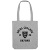 Colleges One Colour Print Patch Tote Bag - Grey
