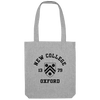 Colleges One Colour Print Patch Tote Bag - Grey