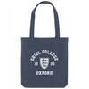 Colleges One Colour Print Patch Tote Bag - Navy