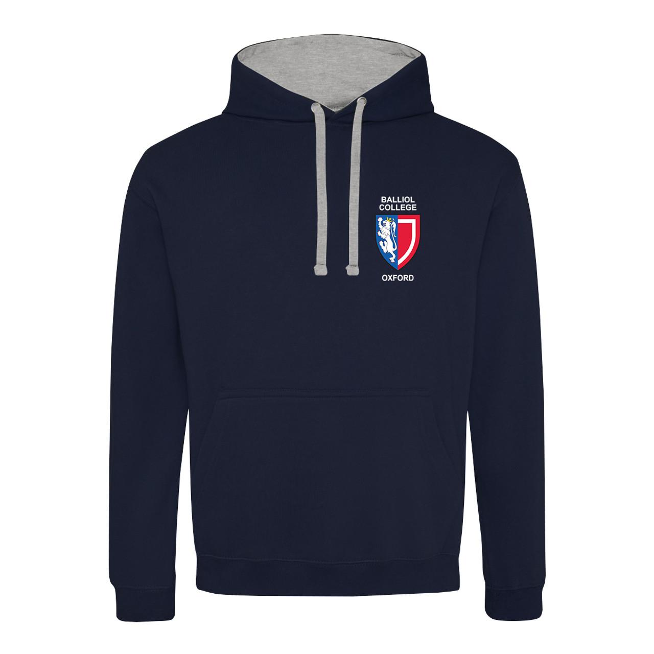 Balliol Contrast Hoodie - Navy/Grey | University of Oxford