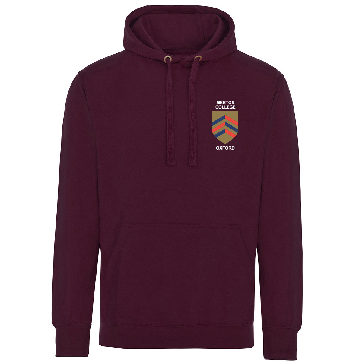 Embroidered Hoodie Hoodie Oxford University Merton Hoodie Maroon