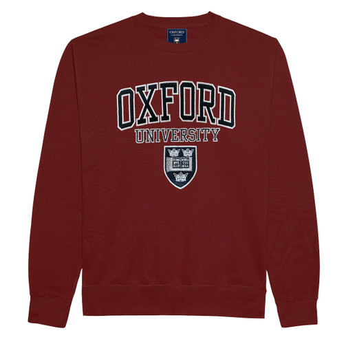 Official Oxford University Embroidered Applique Sweatshirt - Maroon Official Oxford University Embroidered Applique Sweatshirt - Maroon