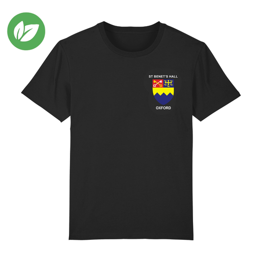 St Benet's Hall Embroidered Organic T-Shirt - Black