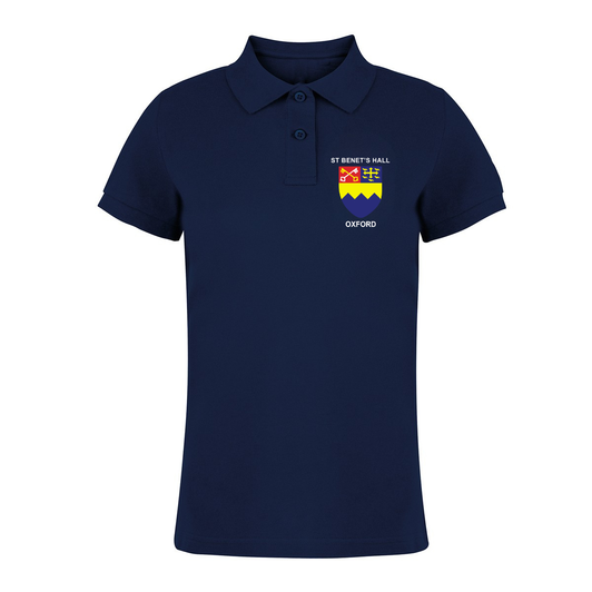 St Benet's Hall Embroidered Womens Polo Shirt - Navy