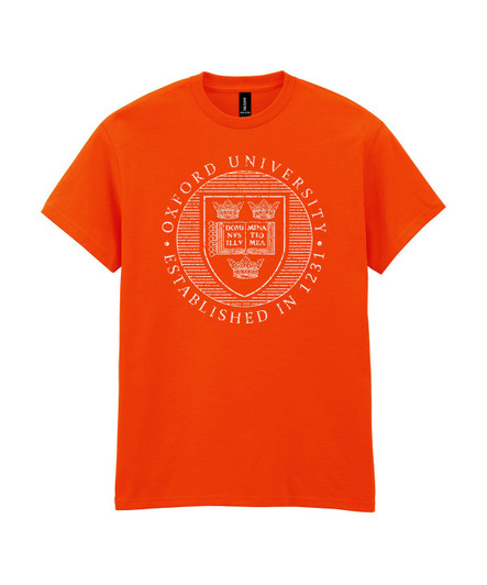 Official Oxford University Distressed Crest T-Shirt (Orange)