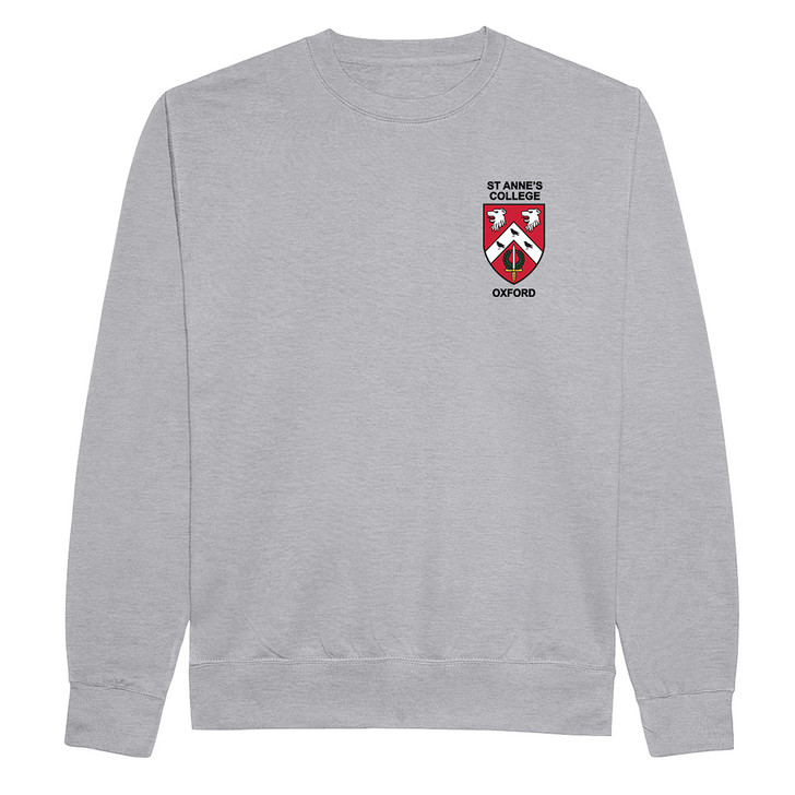 St Anne's College Embroidered Sweatshirt - Heather Grey