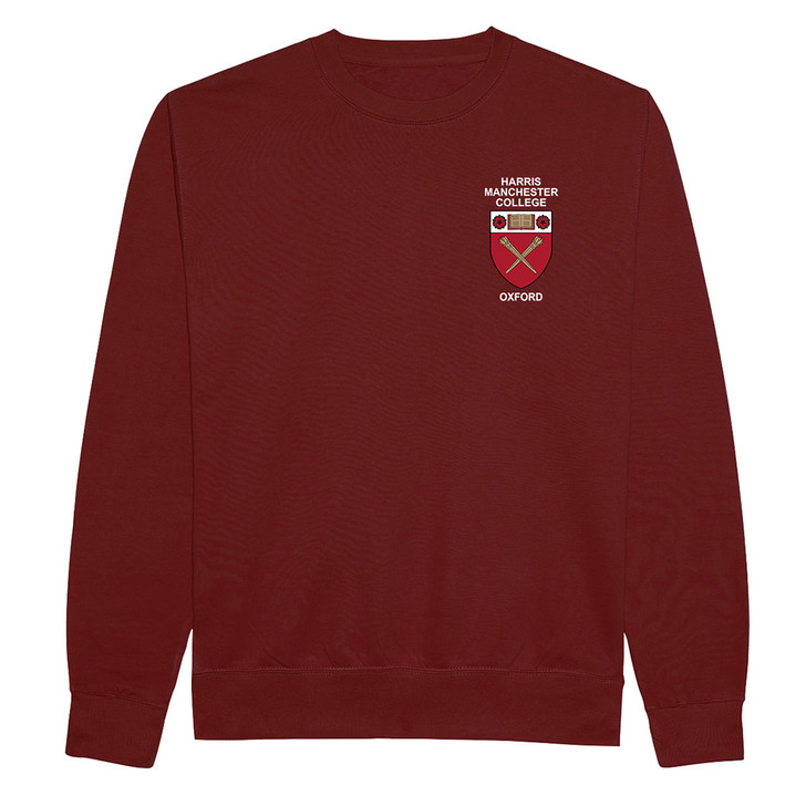 Harris Manchester College Embroidered Sweatshirt - Burgundy