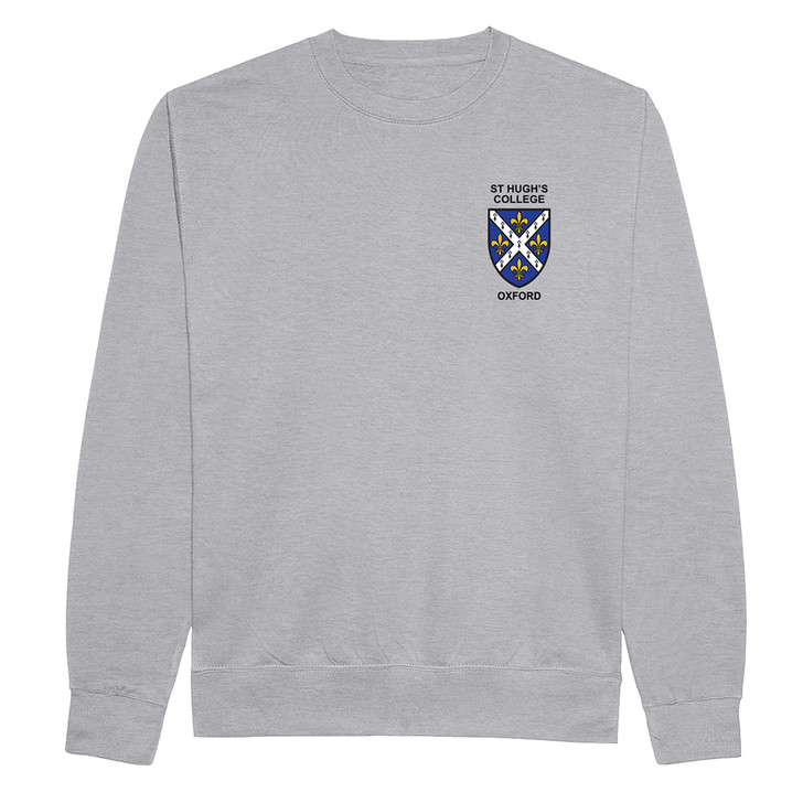 St Hugh's College Embroidered Sweatshirt - Heather Grey