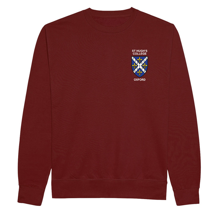 St Hugh's College Embroidered Sweatshirt - Burgundy