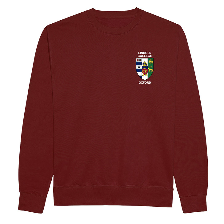 Lincoln College Embroidered Sweatshirt - Burgundy