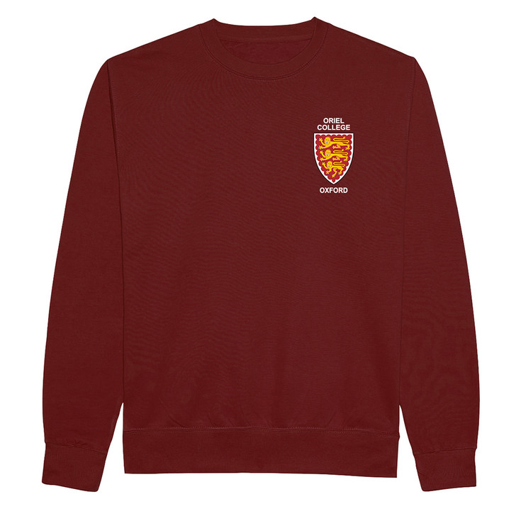 Oriel College Embroidered Sweatshirt - Burgundy