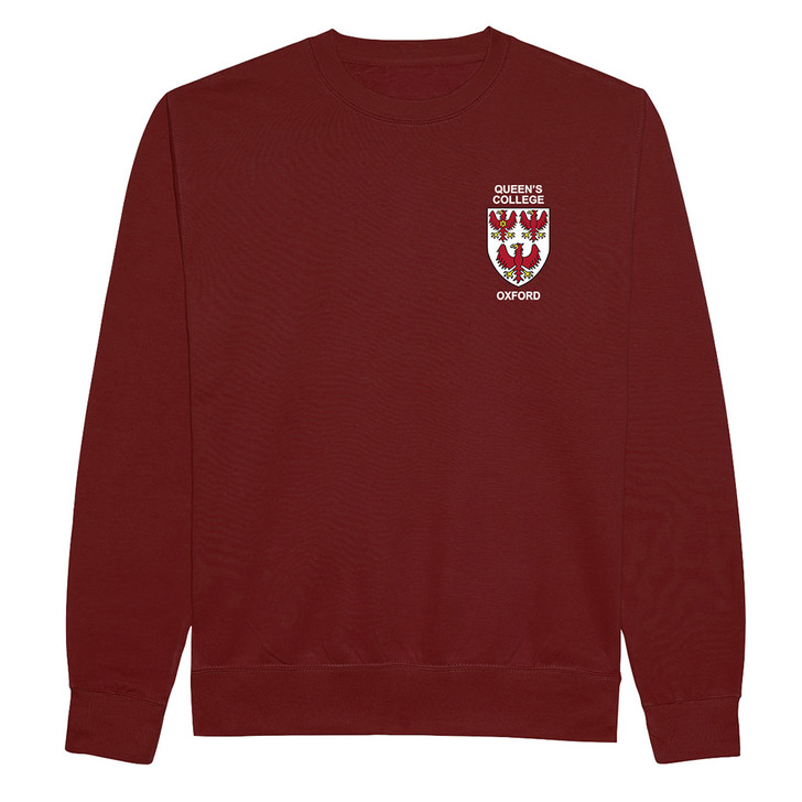 The Queen's College Embroidered Sweatshirt - Burgundy