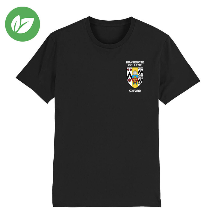 Brasenose College Embroidered Organic T-Shirt - Black