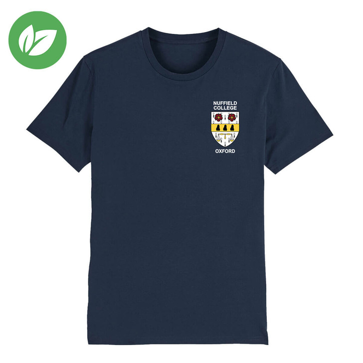 Nuffield College Embroidered Organic T-Shirt - French Navy