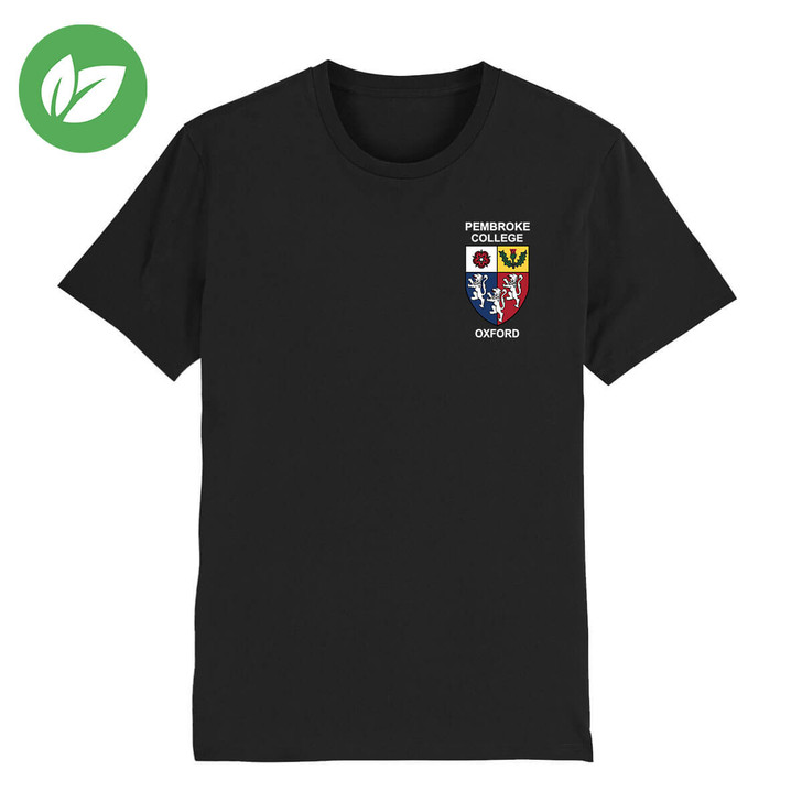Pembroke College Embroidered Organic T-Shirt - Black