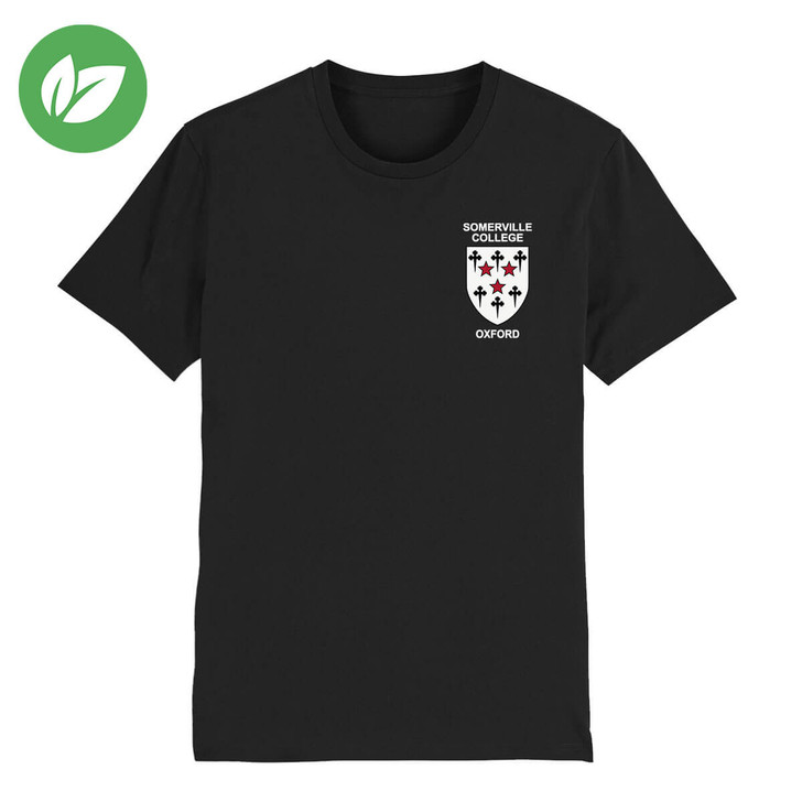Somerville College Embroidered Organic T-Shirt - Black