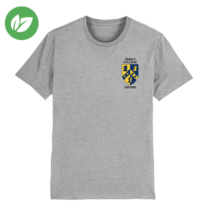 Trinity College Embroidered Organic T-Shirt - Heather Grey
