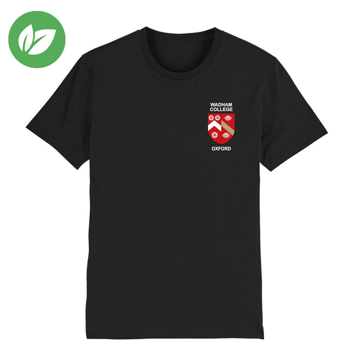 Wadham College Embroidered Organic T-Shirt - Black
