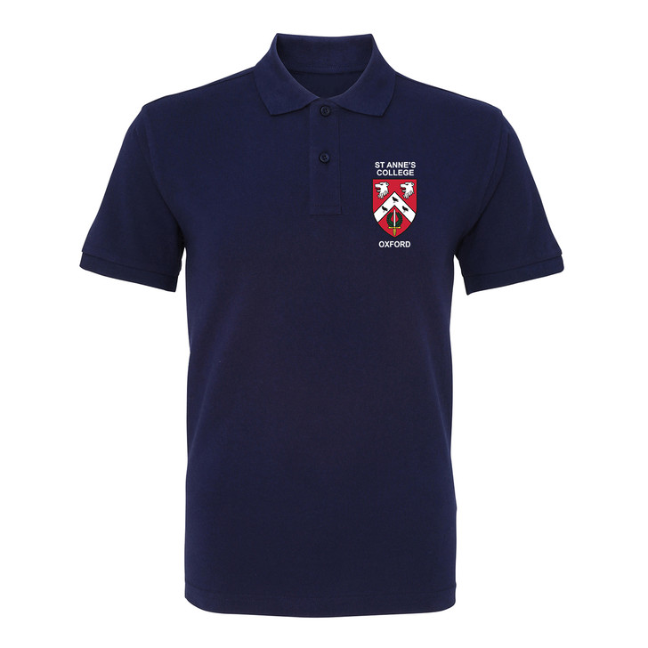 St Anne's College Embroidered Mens Polo Shirt - Navy