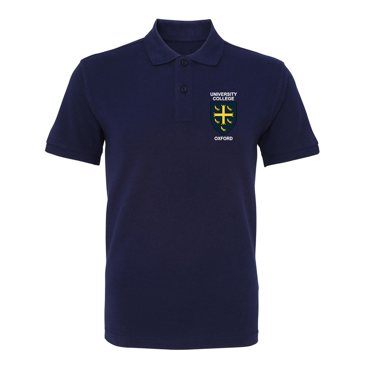 University College Embroidered Mens Polo Shirt - Navy