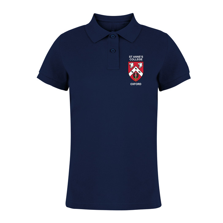 St Anne's College Embroidered Womens Polo Shirt - Navy