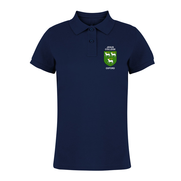 Jesus College Embroidered Womens Polo Shirt - Navy