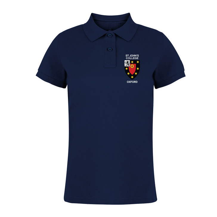 St John's College Embroidered Womens Polo Shirt - Navy