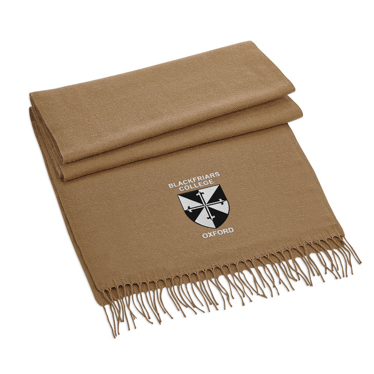 Beige Blackfriars College Embroidered Scarf