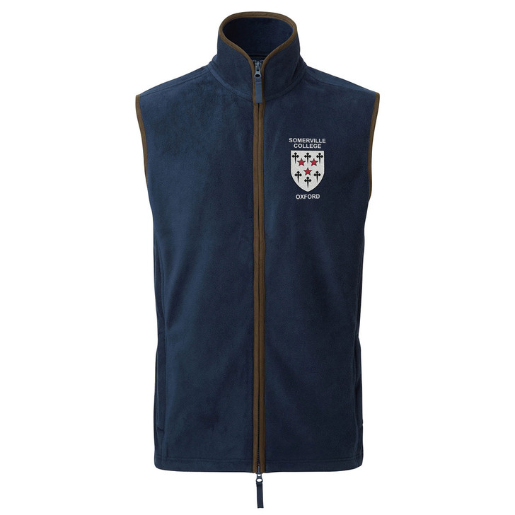 Somerville College Embroidered Mens Fleece Gilet - Navy