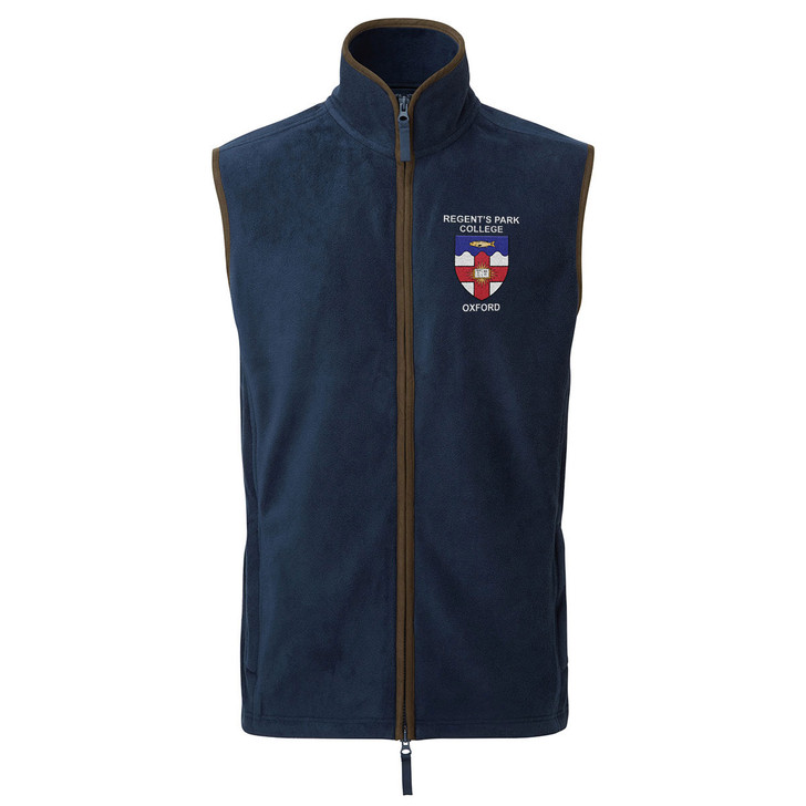 Regent's Park College Embroidered Mens Fleece Gilet - Navy