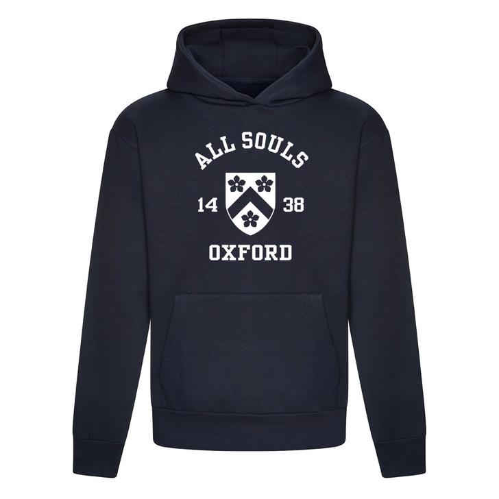 Colleges One Colour Print Hoodie - Navy