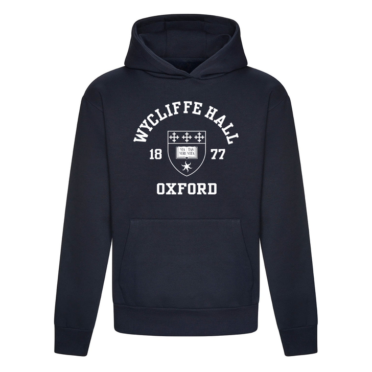 Colleges One Colour Print Hoodie - Navy