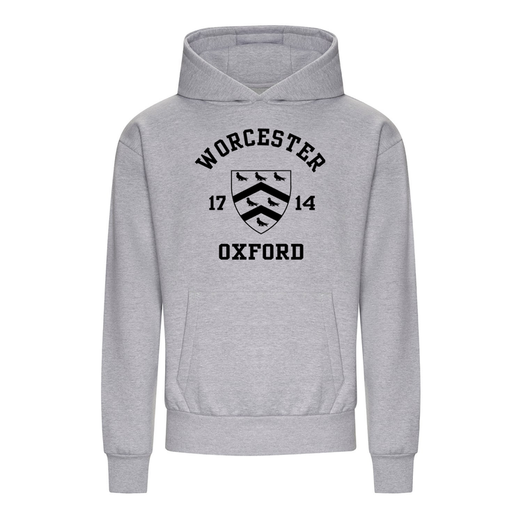 Colleges One Colour Print Hoodie - Grey