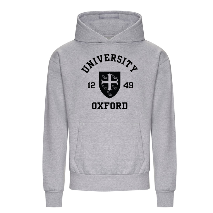 Colleges One Colour Print Hoodie - Grey