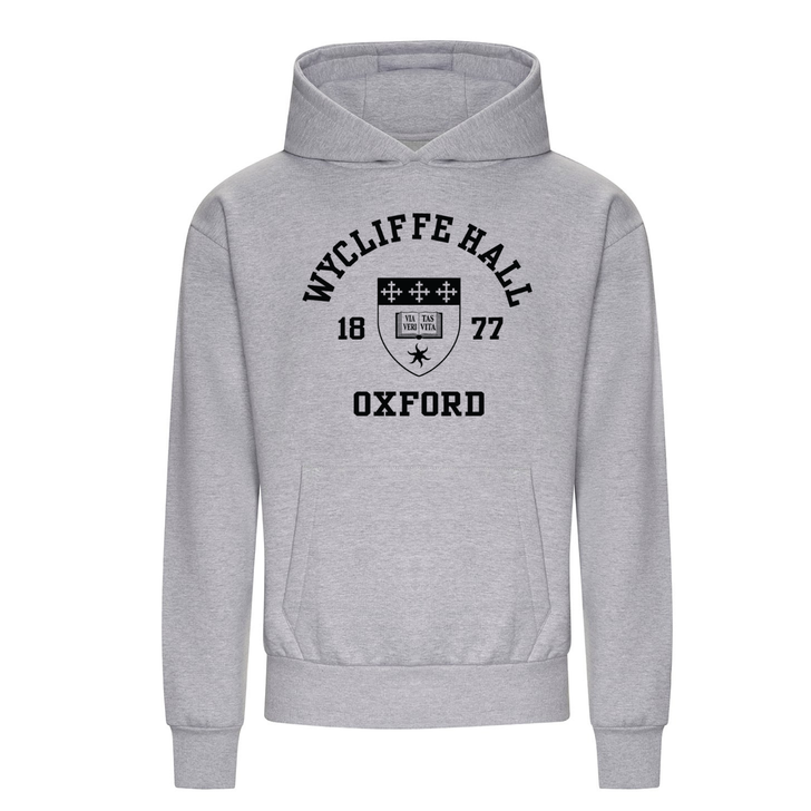 Colleges One Colour Print Hoodie - Grey