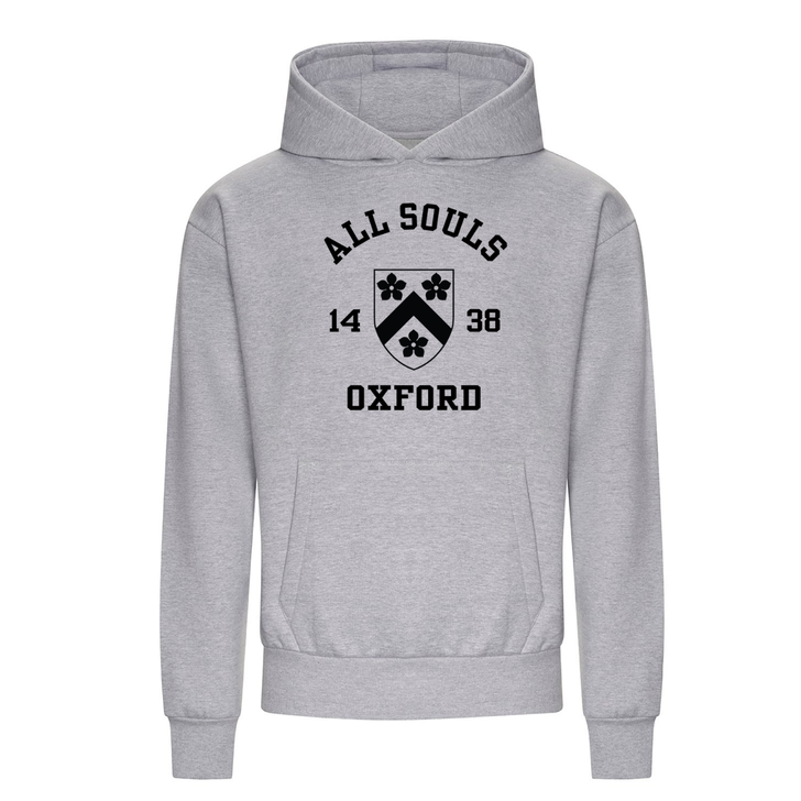 Colleges One Colour Print Hoodie - Grey